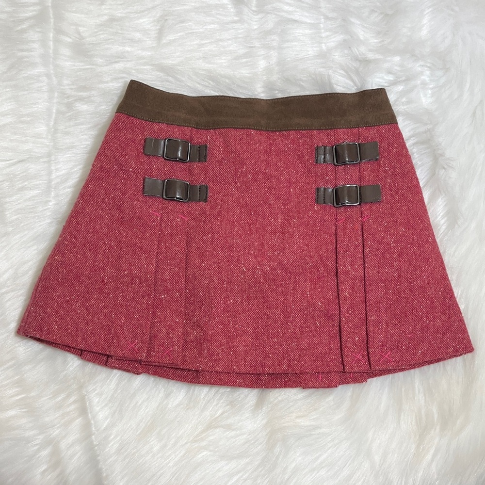Janie and Jack A-Line Skirt with Brown Trim